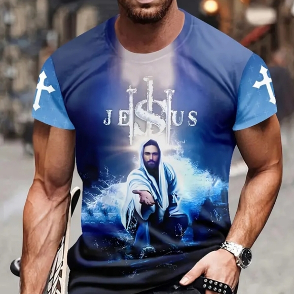 Mens Boho Graphic Crew Neck T-Shirt - Soft Slight Stretc... - Picture 4 of 4